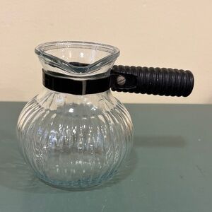 Vintage Silex ‘Dripolater’ Clear Ribbed Glass Coffee Carafe with Black Handle